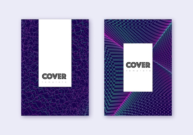 Hipster-Cover-Design-Vorlage-Set Neon-Abstract l