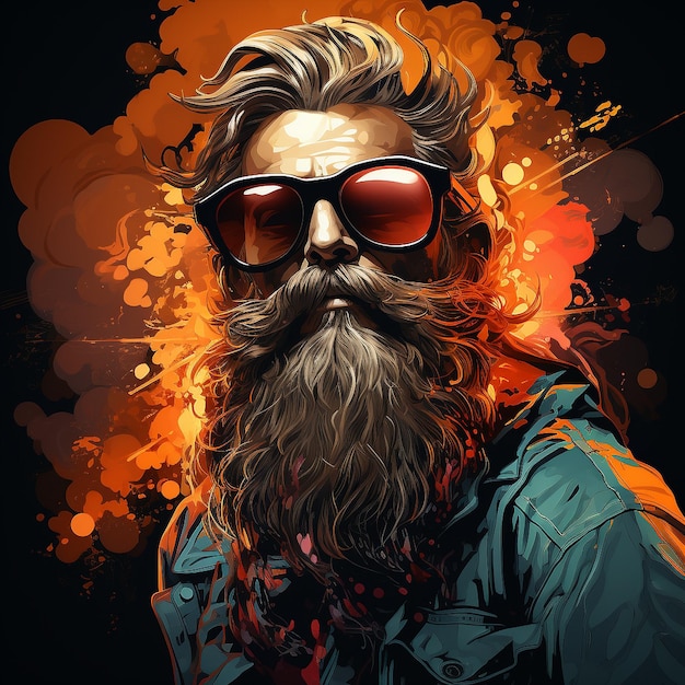 Hipster-nerdige grafische Illustration