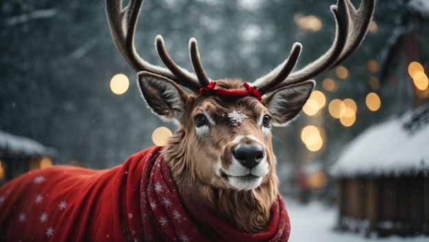 Hirsch im Schnee