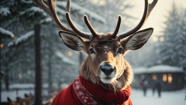 Hirsch im Schnee