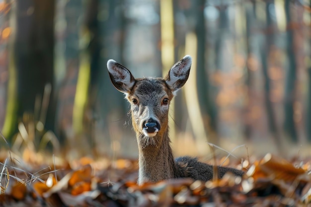 Hirsche stehen im Wald