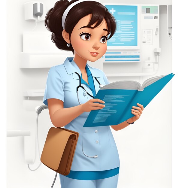 Hispanic_nurse_reading_medical_chart_in_hospital