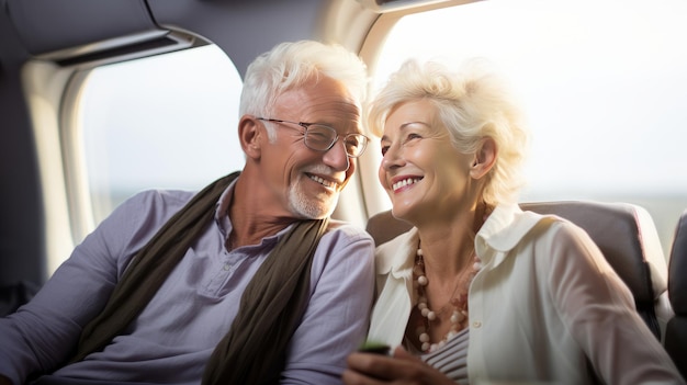 Una historia de amor en el camino: turistas mayores que descubren juntos auténticas experiencias culturales IA generativa