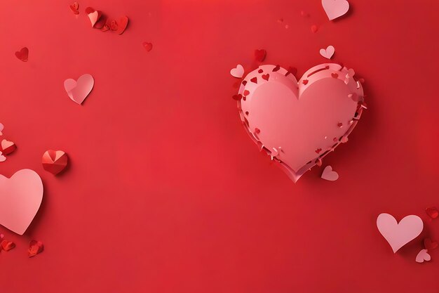 Historia de amor Valentines de fondo con un color rojo