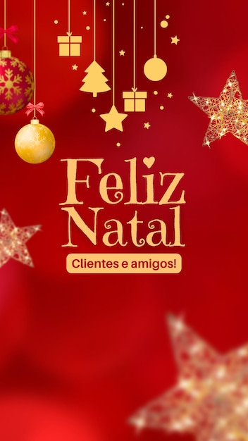 História de natal feliz banner pronto