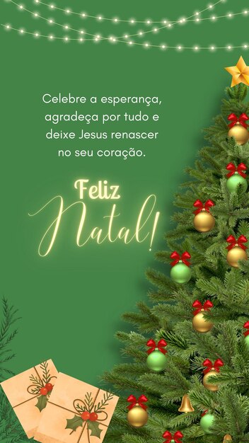 História de natal feliz banner pronto