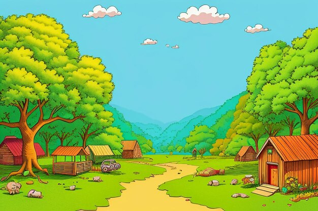 História infantil livro ilustrado ilustração paisagem desenho animado pintura colorida simples arte abstrata