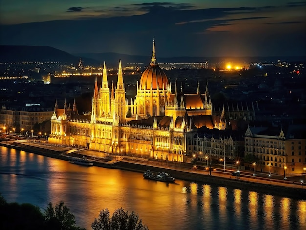 La histórica Budapest por la noche