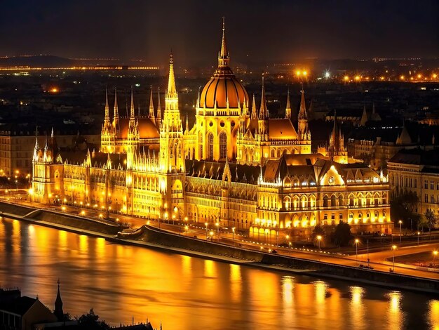 La histórica Budapest por la noche