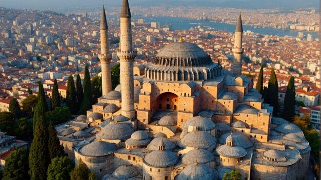 Foto la histórica hagia sophia bajo un cielo despejado