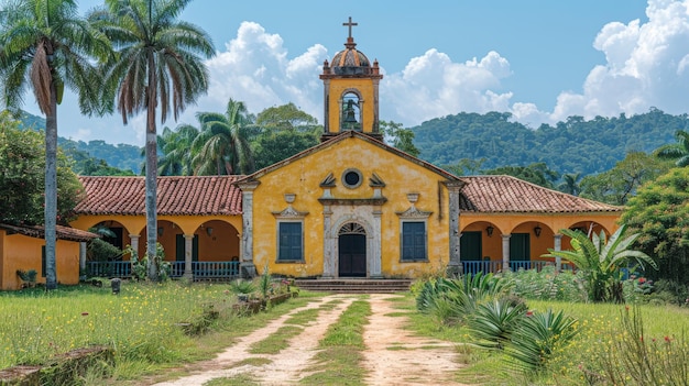 La histórica iglesia de Sao Joao Baptista rodeada de naturaleza