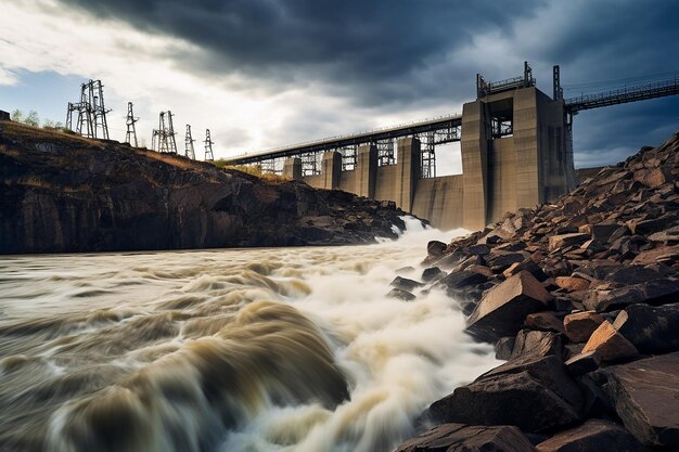 Foto histórico da geração de energia hidrelétrica