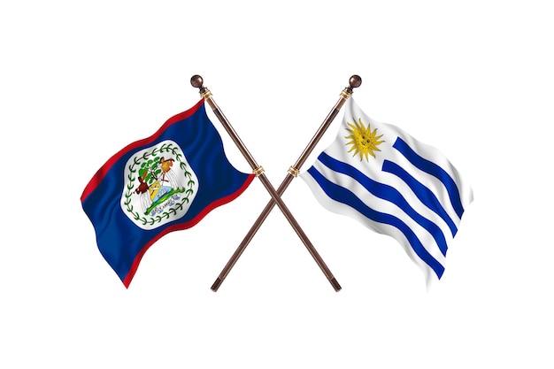 Histórico de bandeiras de dois países em Belize versus Uruguai