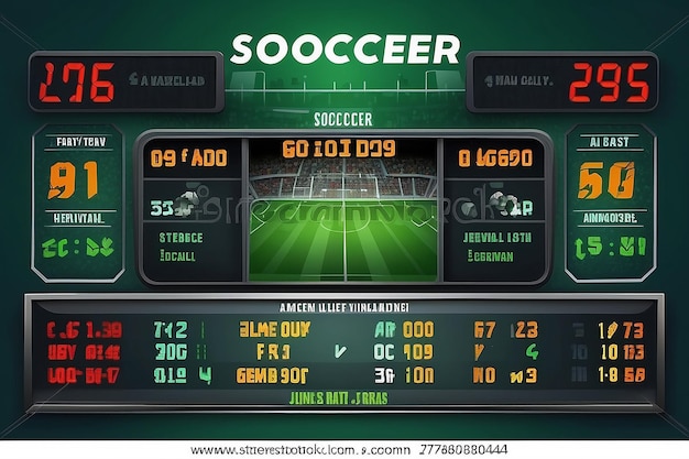 Histórico do marcador de futebol Estatísticas de partidas de futeblol Ilustração vetorial