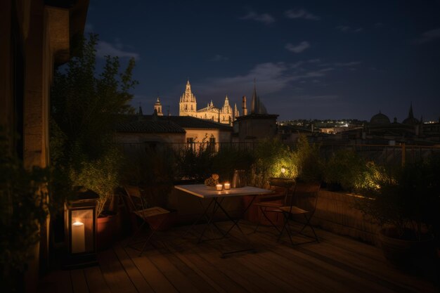 Foto histórico rooftop vista ai gerado