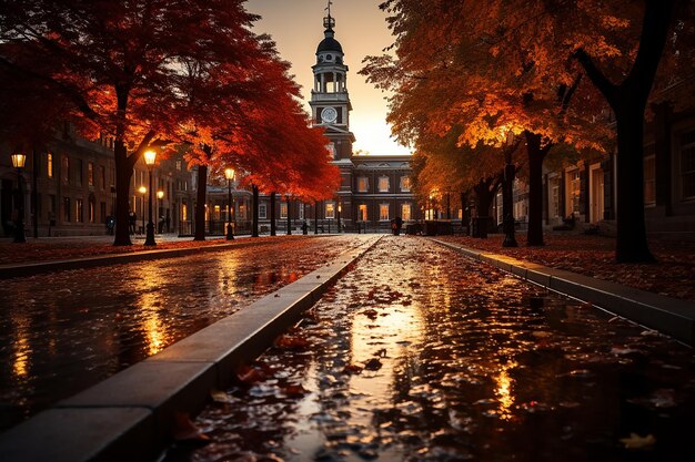 Foto el histórico salón de la independencia en filadelfia, pensilvania, estados unidos