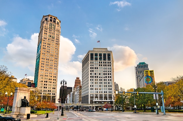 Historische Gebäude in Downtown Detroit Michigan, USA