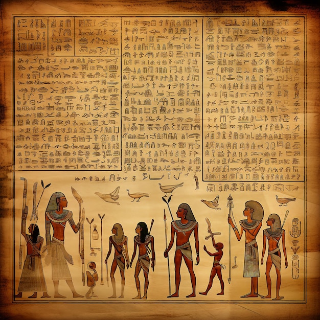 Foto historische illustration der pharaonen des alten ägyptens