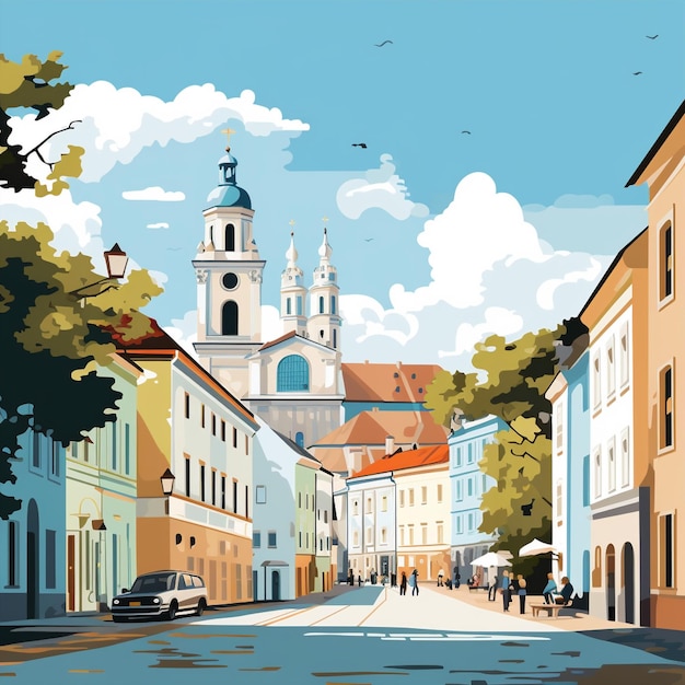 Historische und zeitgenössische Mischung in Vilnius, Litauen