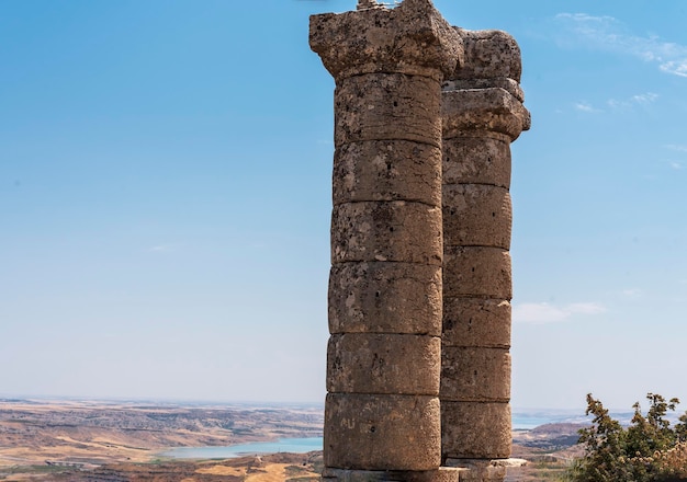 Historischer Amselhügel von Karakus in Adiyaman, Türkei, für Königin Isias und Prinzessinnen Antiochis