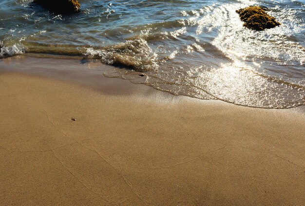 Hitze am Meer Wellen glitzern in der Sonne Strandurlaub