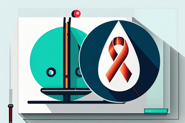 HIV-Aids-Symbol, häufig verwendetes Abzeichen-Icon-Design