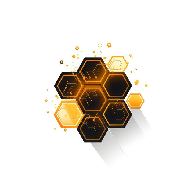 Hive Matrix Futurista Minimalista Honeycomb Icon Logo em fundo branco