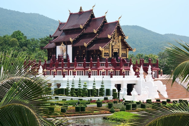 Ho kham luang edifício de estilo tailandês do norte, Tailândia