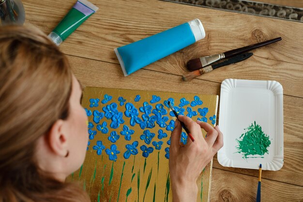 Hobby-Malbild für Erwachsene zu Hause mit Acrylfarben