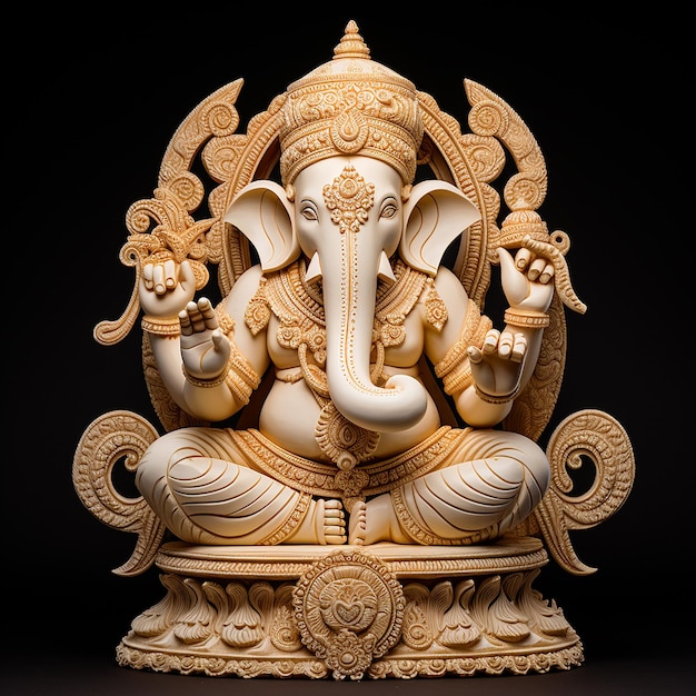 Foto hoch detaillierte lord ganesha zierstücke aus elfenbein