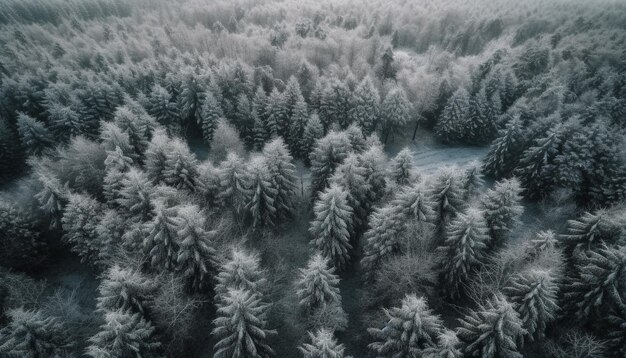 Hoch oben im Winterwunderland der Berge generative KI