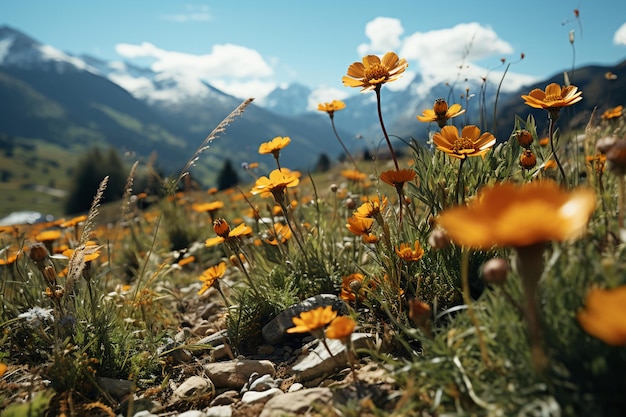 hochalpine Wildblumen KI generativ