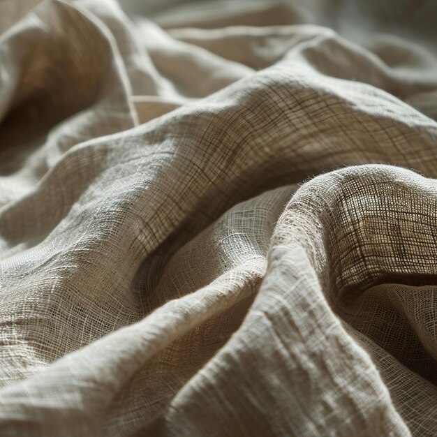Foto hochauflösende bilder von leinen- oder baumwollgewebe in weichen neutralen tönen, die perfekt sind, um tiefe zu verleihen
