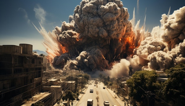 Hochauflösende fotorealistische Palästina-Bombenexplosion