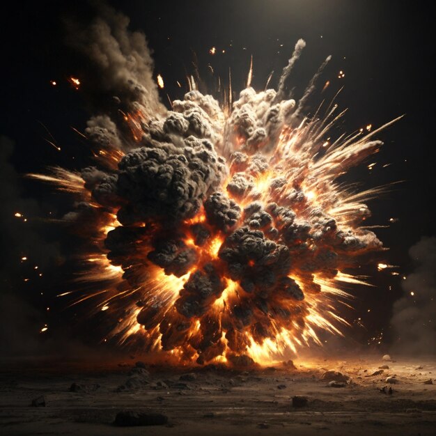 Hochauflösendes 4K-Bild mit einem realistischen Explosionseffekt