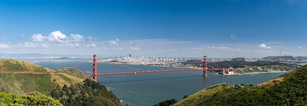 Hochauflösendes Panorama der Golden Gate Bridge und von San Francisco