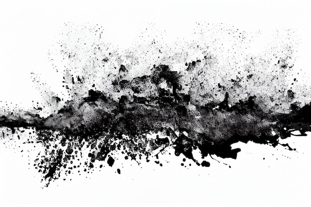 Hochdetaillierte Grunge-Tinte-Textur isoliert auf weißem Hintergrund