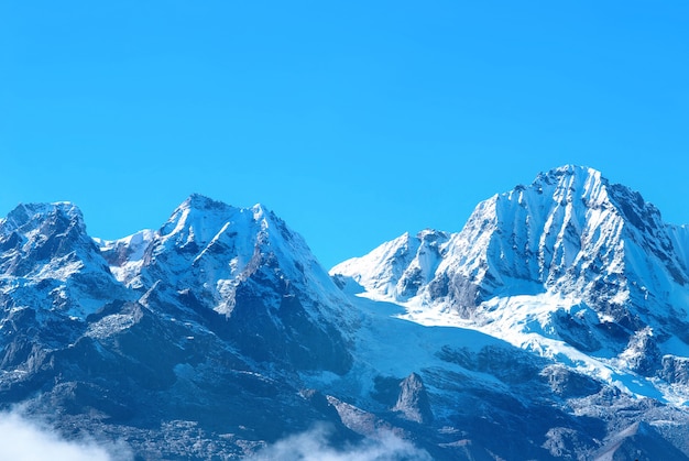 Hochgebirge, schneebedeckt. Kangchenjunga, Indien.