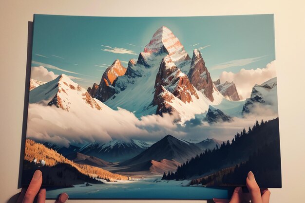 Foto hochgelegener berggipfel, schnee, berggipfel, hintergrundbild, illustration, naturlandschaft