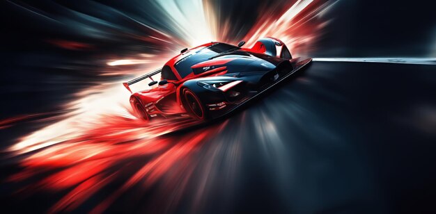 Hochgeschwindigkeits-Autodrift Dynamische digitale Kunst mit intensiver Energie