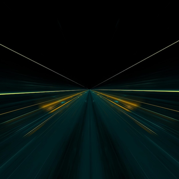 Hochgeschwindigkeits-Hypersprung im Weltraum beschleunigte Bewegung im Tunnel Verschwommene Vorwärtsbewegung leuchtende Lichtstrahlen im Tunnel 3D-Rendering