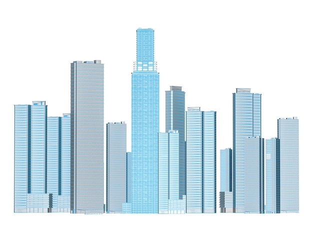 Hochhaus-Außenplan oder Entwurfsillustration