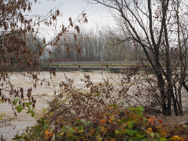 Hochwasser des Flusses Po in Turin