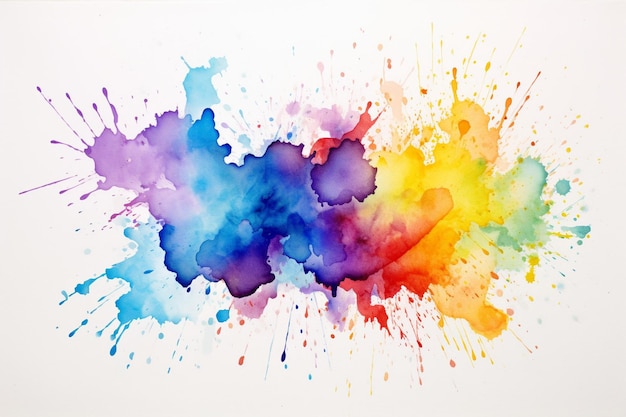 hochwertige handgemalte Aquarell-Splash auf weißem Papier