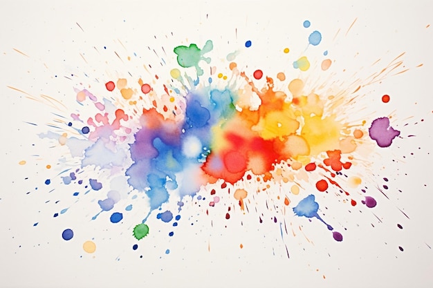 hochwertige handgemalte Aquarell-Splash auf weißem Papier