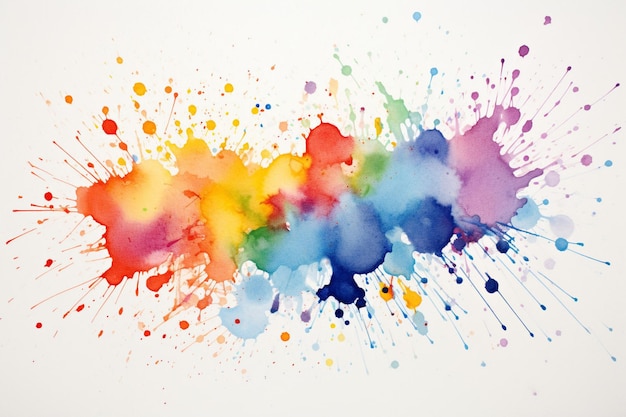 hochwertige handgemalte Aquarell-Splash auf weißem Papier