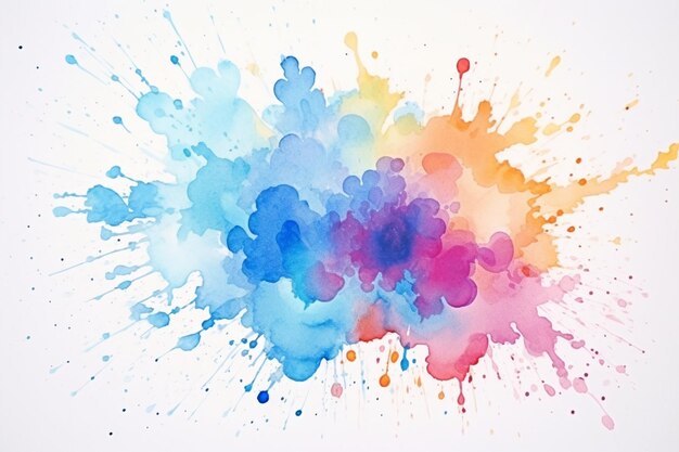 Foto hochwertige handgemalte aquarell-splash auf weißem papier