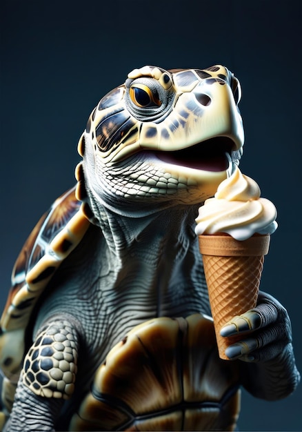 Hochwertiges Studiofoto einer lächelnden Schildkröte