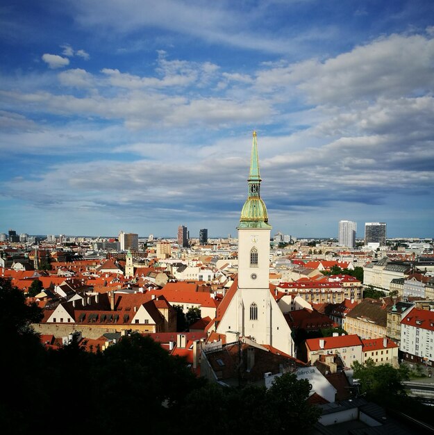 Foto hochwinkel-aufnahme der stadtlandschaft