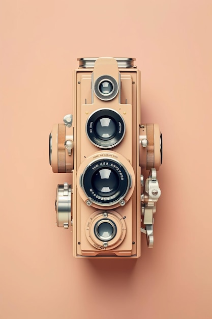 Hochwinkel-Vintage-Kamerasammensetzung